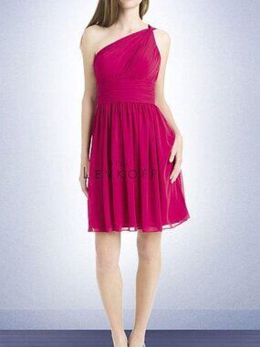 Bill Levkoff 723 Bridesmaid Dress Watermelon One Shoulder Short 12